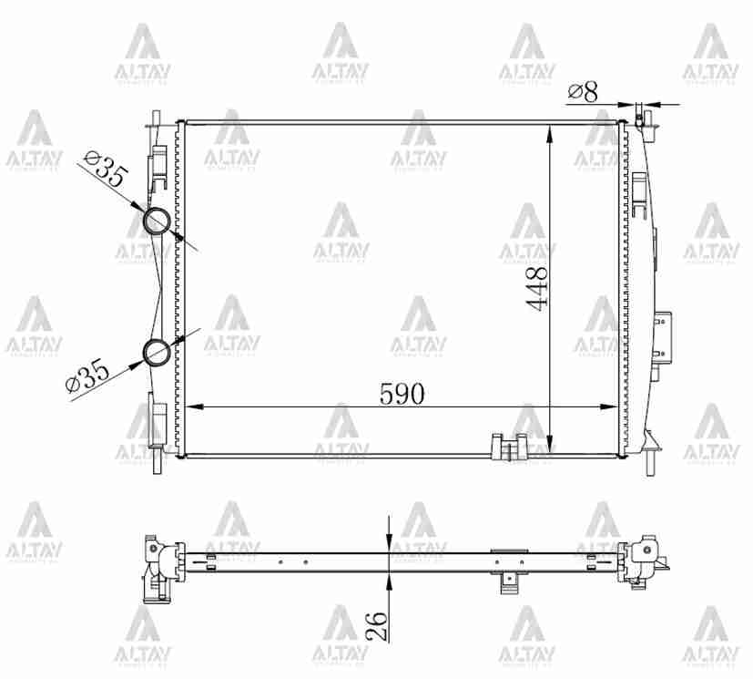 Nissan Qashqai Su Radyatörü 2007-2013 Radyatör Su OEM 21400-JD000
